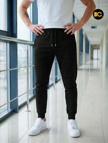 BIG CITY Jogger Deportivo De Moda Pants Para Hombre Slim Fit Strech - Negro - Ver 4