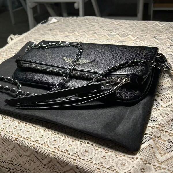 2025 Trending Textured Lipstick Case Mini Square Bag, Z-Zadig V-Voltaire New Solid Color Versatile Handbag, Women Purse