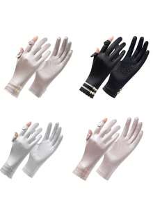 Găng tay lái xe không ngón Summer Ice Silk, chống trượt, thoáng khí, màn hình cảm ứng, chống tia UV, thể thao ngoài trời - K - Xem 13