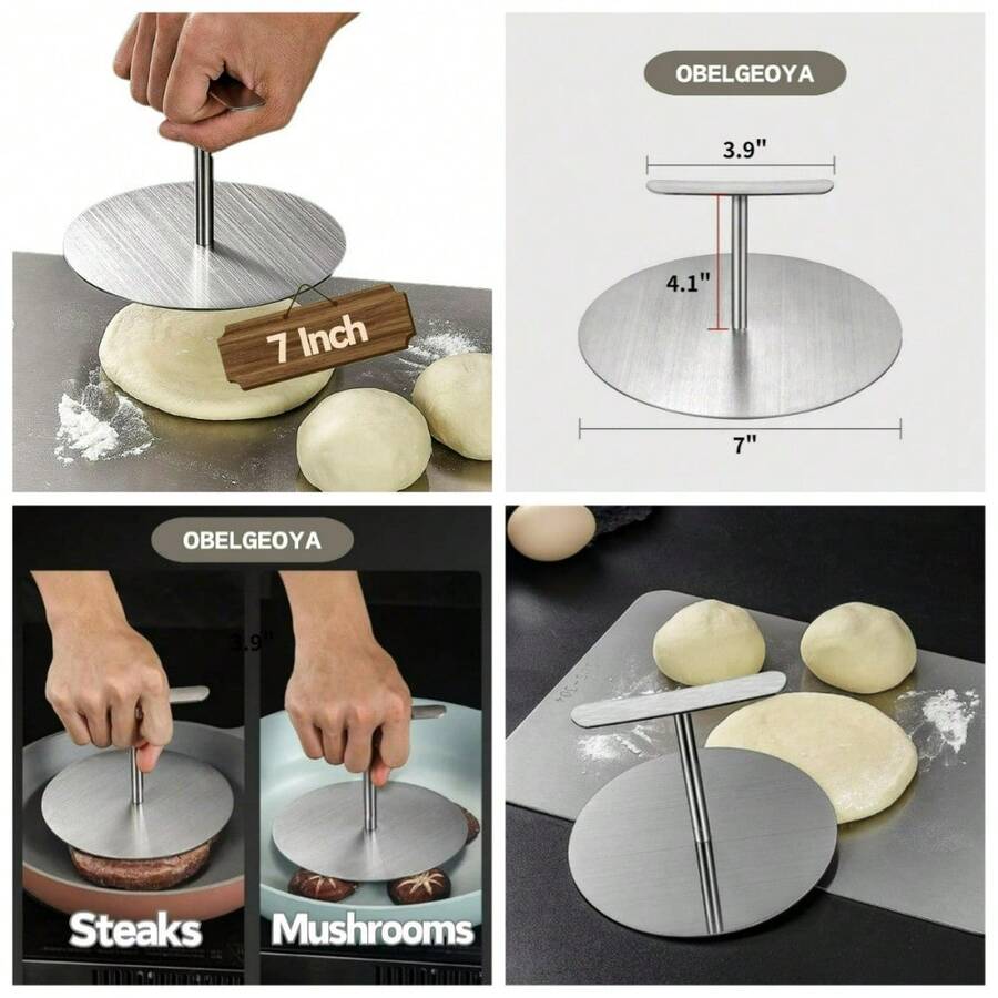 7 Inch Stainless Steel Tortilla Press Maker Multi-Functional Dough Press For Corn Flour Gluten-Free Tortillas Quesadilla And Roti - 1 - Xem 1