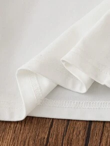 Set de 2 piezas: Camiseta de manga de volantes con estampado de cerezas + Pantalones cortos con lazo rosa para niñas pequeñas, estilo coreano dulce y fresco, cómodo para uso diario casual/al aire libre - Rosa - Ver 6