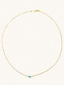 1 pieza Collar de plata de ley 925 con perla de agua dulce natural/ágata negra/turquesa/lapislázuli, elegante y minimalista para uso diario y bodas, cadena apilable - Dorado - Ver 16