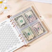 1pc Aesthetic Marble A6 Budget Binder Set, Luxury PU Leather Money Organizer With Zipper Cash Envelopes, Minimalist Savings Challenge Planner For Women & Students, Professional Office & School Supplies - Multicolor - View 2