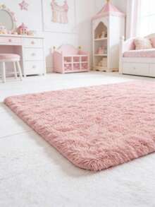 1pc Rectangular Plush Area Rug, Cute Decorative Floor Mat, Decorative Carpet, Adorable Play Mat, Home Decor, Bedroom Rug, Small Carpet, Washable Rug, Mother's Day Gift - Pink - View 2