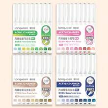 New 36/48/72/96/192/240/288 Pcs Set Vibrant Acrylic Marker Pens, Professional Free-Flowing Ink System With High Color Coverage For Black Paper, Soft Brush Tip For Smooth Writing And Coloring, Boxed With Fabric Storage Bag For Easy Carrying And Organization - Marker Pen Set - View 16