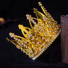 Vương miện kim loại rỗng, chất liệu hợp kim sáng bóng, phụ kiện tóc bồng bềnh nhưng nhẹ. - Bạc - Xem 3