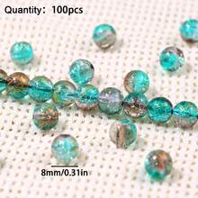 Hạt thủy tinh nứt có vân đẹp mắt, kích thước 8/10mm, nguyên liệu làm đồ trang sức thủ công DIY. - những hạt cườm đứt rời - Xem 19