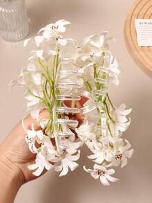 1 chiếc kẹp tóc hình hoa dành dành trắng, kẹp búi tóc đuôi ngựa xinh xắn, kẹp tóc cỡ lớn, phụ kiện tóc phong cách Boho dùng hàng ngày và trong các dịp lễ. - trắng - Xem 5