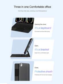 Funda con teclado para iPad Pro 11"/13" M5 M4 2025/2024, A2836 A2837 A3006 A3357 A3358 A3359 A3007 A3360 Modelos, Funda con teclado inalámbrico magnético inteligente con retroiluminación y multitáctil - Ver 10