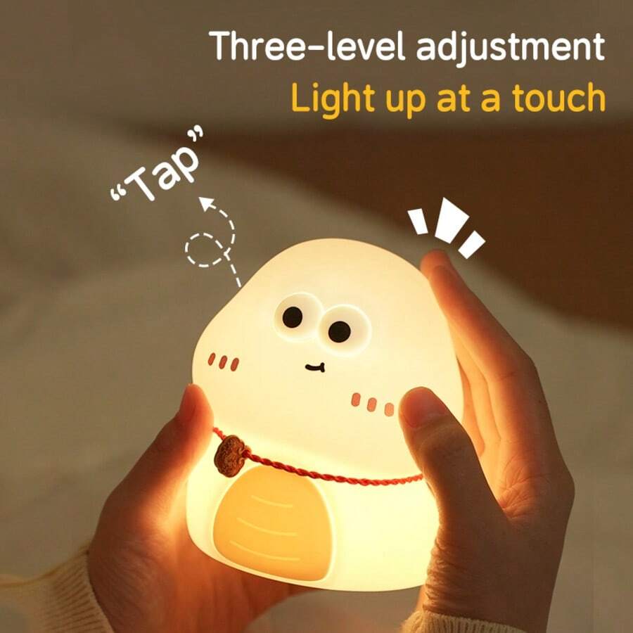 Cute Snake Silicone Night Light, USB Rechargeable, Touch Control, LED Bedside Lamp - Seven Colors - View 1