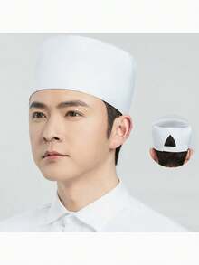 男女通用厨师帽，可水洗专业餐饮服务头饰，无弹性，适合烹饪及其他职业 - 彩色 - 查看 3
