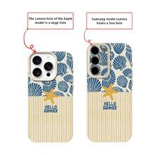 1 ốp lưng điện thoại bằng chất liệu TPU, họa tiết sao biển và vỏ sò mùa hè, phù hợp với 17 Pro Max/17/16 Pro Max/15/13/12/11, S20 FE/A15/S24/A55, Note 11/Note 12/Note 13 Pro, bảo vệ toàn diện chống rơi vỡ. - trắng - Xem 7