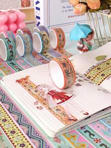 12rolls Dream Of The Red Chamber Gilded Washi Tape Set, Literary Aesthetic Journal Decor For Arts, DIY Crafts, Journal Supplies, Planners, Scrapbook, Card/Gift Wrapping - Multicolor - View 12