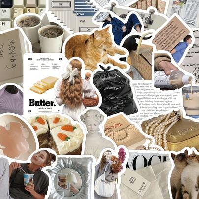 63张休闲风格贴纸，适用于日记本、行李箱、滑板、吉他收纳柜、装饰、DIY、涂鸦贴纸