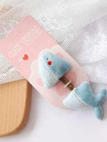 猫咪毛绒玩具逗猫棒，刺激咀嚼，帮助清洁牙齿，预防口腔问题，舒缓猫咪情绪，可爱的猪/鳄鱼/鲸鱼/长颈鹿/龙虾造型吸引猫咪注意力，适合独立玩耍、互动玩耍和咀嚼，宠物用品，猫玩具，猫咪陪伴玩具，猫咪磨牙玩具 - 彩色 - 查看 8