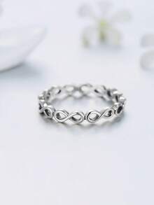 MODIAN S925 Sterling Silver Infinity Symbol Ring, Minimalist Personalized Finger Ring For Women - Silver - View 4
