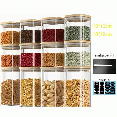 Disponible en sets de 3 piezas y 6 piezas, tarros de almacenamiento de vidrio con tapas de bambú. La capacidad del tarro talla grande grande es de 1600ml. Estos mini recipientes para alimentos con temática navideña tienen un buen sellado y se pueden usar como cajas de almacenamiento multipropósito, adecuadas para guardar té, especias, azúcar, sal, pimienta, café y dulces.