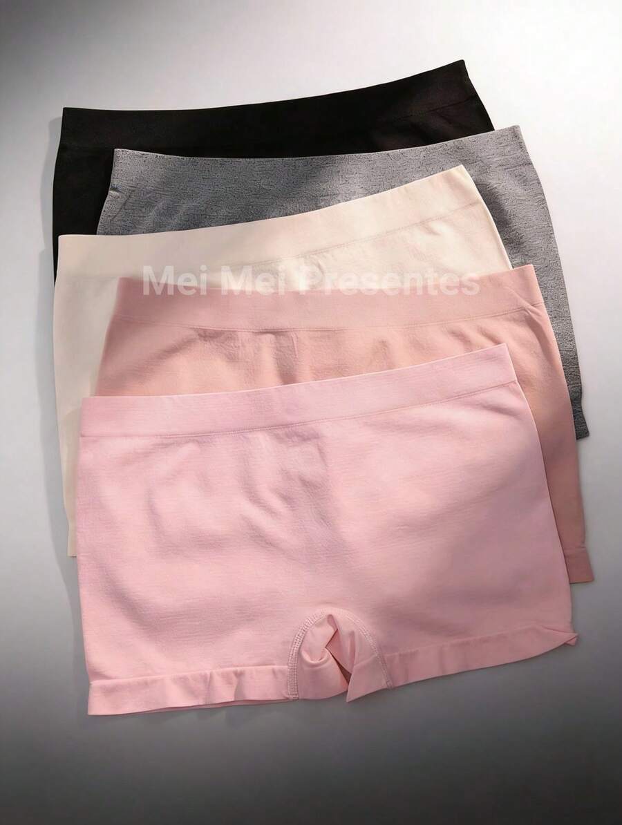 Set Of 3 Women's Solid Color Boxer Briefs, Comfortable, Soft, Premium Quality, Assorted Colors - 彩色 - 查看 1