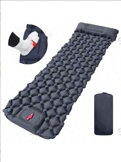 TPU Diamond-Shaped Inflatable Pillow Foot Pad, Ultralight Air Mattress, Portable Folding Picnic Mat, Outdoor Camping Inflatable Sleeping Pad, Beach Mat, Anti-Moisture Camping Pad, Inflatable Pillow
