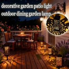 20/12/10/8/6PCS Solar Retro Hollow Garden Floor Lamp, Outdoor Path Light, Automatic LED Halloween Christmas Decoration Landscape Light, Suitable For Yard, Garden, Path, Lawn, Street, Party Holiday Decoration.Local Warehouse Halloween Decor. - Solar Retro Hollow Garden Floor Lamp - 查看 13