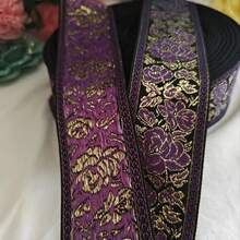 2 Inch Wide Embroidered Jacquard Trim, Multiple Colors, Perfect For Sewing/DIY Crafts, Garment Waistbands, Cuffs, Collars, Hair Accessories, Bag Trims, Lace Edging - Multicolor - View 5