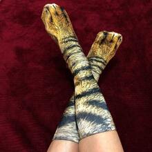 Funny 3D Chicken Feet Novelty Socks Unique Animal Paw Print Crew Socks For Women Men Teens, Perfect Gag Gift Or Party Accessory - Cat - 查看 5