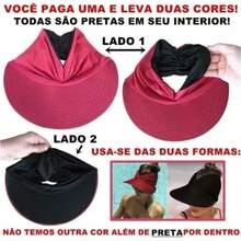 Women's Wide Brim Turban Visor With UV50+ Protection, Beach, Pool, Foldable, Adjustable, Summer - Dark Grey - View 4