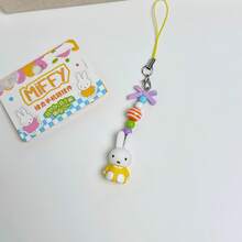 MIFFY 1个可爱卡通米菲兔领结创意钥匙扣，随机朋克风钥匙扣包饰 - 彩色 - 查看 8