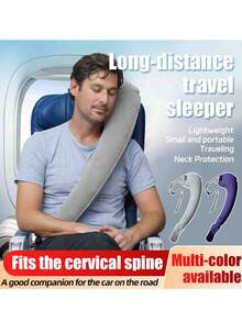 Gối kê cổ du lịch Twist - Gối kê đầu và cổ gấp gọn, di động, thích hợp cho máy bay, tàu hỏa và giấc ngủ ngắn tại văn phòng, chất liệu vải nhung mềm mại, dây đeo điều chỉnh được, thiết kế cuộn gọn để cất giữ, bộ 1/2 chiếc, phù hợp cho những chuyến đi dài và giấc ngủ ngắn, giúp giảm mỏi cổ. - Nhiều màu - Xem 4
