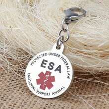 Personalized Engraved Pet ID Tag Stainless Steel Medical Symbol For Dogs Service Animal Collar Pendant Custom 1pc Accessory TN1KValentine's Day Gift For Her MMTG - 銀色 - 查看 3