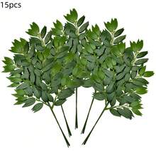 23 lá/50cm Cây giả, Hoa giả, Vòng hoa lá liễu treo, Thích hợp cho cổng cưới, trang trí bàn ăn, trang trí phòng, cây xanh để tự làm vòng hoa cưới, Ngày của Mẹ, Halloween, Ngày Nhà giáo, Giáng sinh, có thể cắm trong bình. - màu xanh lá - Xem 11