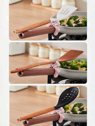 1pc Butterfly Shaped Silicone Spoon Rest, Reusable Kitchen Utensil Holder, Anti-Spill Non-Slip Spoon Organizer, Portable Countertop Organizer For Spatulas, Spoons, Tongs, Suitable For Cooking, Baking, Home, Restaurant, Cafe Daily Use