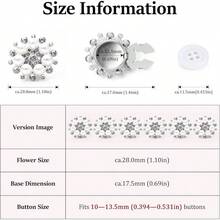 Button Covers Cufflinks Set, Gold Clip - Ons Women Men, No - Sew Covers Dress Shirts, Blouses Button Decoration - Silver Base-pearls-17.5mm + 6PCS - View 8