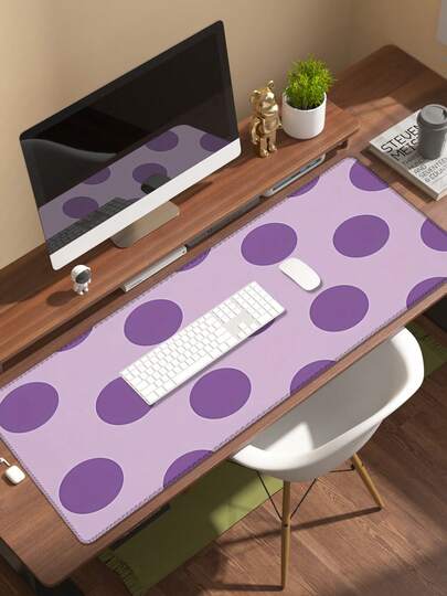 1 pezzo Tappetino per mouse da gioco carino a pois, stile retrò a pois grigio e rosa da ragazza carino, controllo fluido senza perdita di frame, poggiapolsi morbido e non irritante, base antiscivolo che non si sposta, bordo cucito resistente all'usura, adatto per ufficio, studio, gioco, migliora l'estetica della scrivania