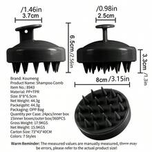 Shampoo Brush, Scalp Massager, Hair Washing Brush, Plastic Hair Brush - Black - View 9