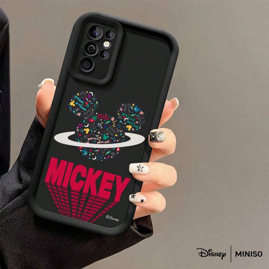 Miniso 名创优品迪士尼米奇星球TPU手机壳，红色“MICKEY”字母设计，兼容三星S26 Ultra/S26 Edge/S26 Plus/S26/S25 Ultra/S25 Plus/S25/S25FE/S25Edge/S24 Ultra/S24 Plus/S24/S24FE/S23FE/S23 Ultra/S23 Plus/S23/S22 Ultra/S22 Plus/S22/S21 Ultra/S21 Plus/S21/A15/A16/A17/A23/A24/A25/A26/A33/A34/A35/A36/A52/A53/A54/A55/A56/A71/A72/A73，圣诞礼物 - 黑色 - 查看 1