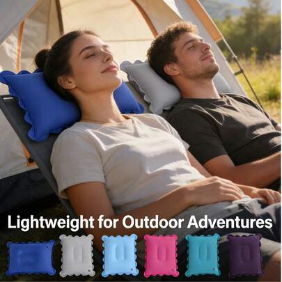 1pc Inflatable Small Pillow, Portable Travel Neck Pillow + Neck Support Nap Pillow, Airplane Neck Pillow, Compact & Lightweight, Easy To Carry And Store, Suitable For Travel