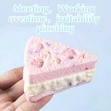 1个新款创意减压三角奶酪挤压玩具，逼真奶酪质感，慢回弹，缓解压力，舒缓情绪，礼品，节日礼物，生日礼物，完美礼物 - 彩色 - 查看 4