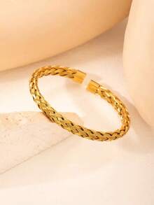 新款复古编织扭纹不锈钢手链，嘻哈风格钉子造型男女通用饰品，可叠戴的缆绳手镯，适合派对、日常佩戴和送礼。 - 手鐲 - 查看 13