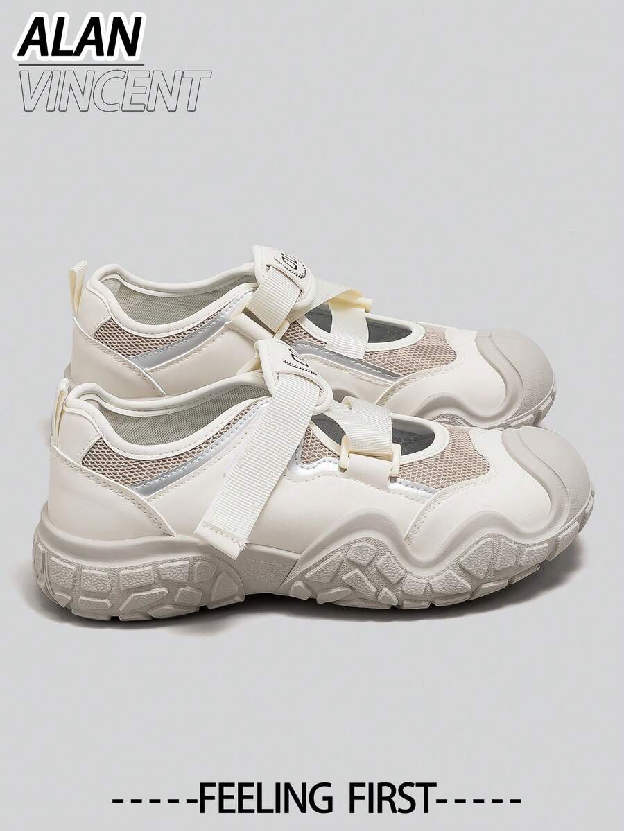 Alan Vincent[Free Return]Summer New Hollow Breathable Women's Shoes, Ladies' Trekking Shoes, Comfortable Lightweight Fashionable Hook And Loop Outdoor Sandals - Grey - View 1