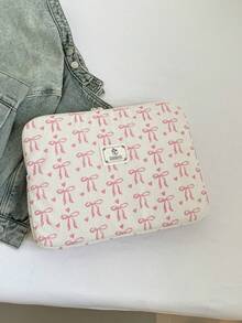 Laptop Bag, Tablet Bag, 11-Inch - 15-Inch Computer Bag, Bag, Simple Color-Blocking Bow, Laptop Bag, File Bag, Laptop Case, Laptop Bag, 11, 13, 14, 15.3, 15.6 Inch Portable Desktop Computer Bag, Mac Book, Tablet Bag, 9-11 Inch Air 4, 5 Pro 11 Mini 5 6 Bag Shockproof Bag Laptop Bag For Women Laptop Sleeve Laptop Cover Travel Essentials - White - View 12