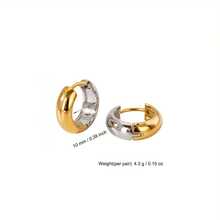 Pendientes de acero inoxidable chapados en oro de 18K para mujer, 83.48g, hipoalergénicos, de dos tonos, con ganchos simples y clásicos, adecuados para uso diario, vacaciones, fiestas y como - Colores mezclados - Ver 9