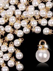 14毫米圆形仿珍珠吊坠珠，夏季海滩度假风格 - 彩色 - 查看 3