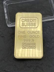 1盎司非磁性瑞士金条，镀金金锭，纪念币，唯一序列号，随机产品ID - 彩色 - 查看 5