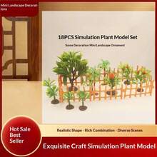 [2026 Miniature Landscaping] 18pcs Realistic Plant Fence Model Set, Miniature Landscape Handmade Accessories (Assembly/Sand Table Simulation/Scene Decoration) - Multicolor - View 2