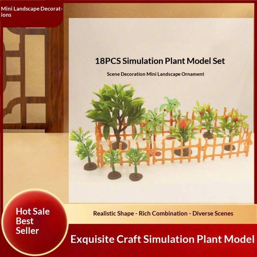 [2026 Miniature Landscaping] 18pcs Realistic Plant Fence Model Set, Miniature Landscape Handmade Accessories (Assembly/Sand Table Simulation/Scene Decoration)