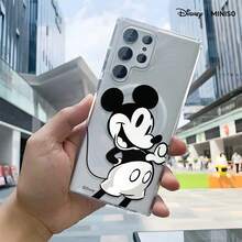 Disney Mickey Mouse Retro Black & White Design Phone Case Transparent Magnetic Shockproof Case Suitable For Samsung S26 Ultra/S26 Edge/S26 Plus/S26/S25 Ultra/S25 Plus/S25/S25FE/S25Edge/S24Ultra/S24Plus/S24/S24FE/S23FE/S23Ultra/S23Plus/S23/S22Ultra/S22Plus/S22/A15/A16/A17/A35/A36/A37/A54/A55/A56/A57 Stocking Stuffers The Girlfriend - Transparent - View 4