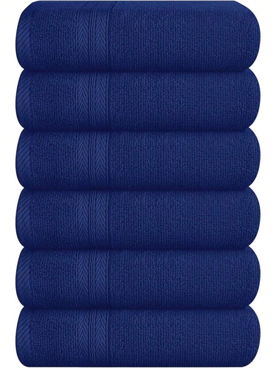 Black Towel Set - 8 Piece Bathroom Towel Set -% Ring Spun Cotton, 2 Bath Towel 27x54, 2 Hand Towel 16x28 And 4 Washcloth 13x13 - Ultra Soft Highly Absorbent, Luxury Bathroom - Xanh nước biển - Xem 1