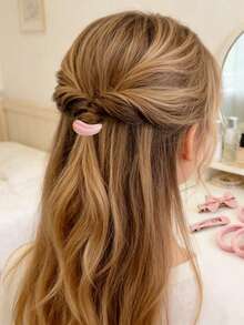 120pcs/Set Women's Minimalist Cute Elastic Hair Ties, 4cm/1.57in Pale Pink, Suitable For Daily Decoration, Ponytail, Sports, Commute, Hygiene Use Hair Rubber Bands Hair Elastics Scrunchies Hair Rope Elastic Hair Tie,Festival,Party - Baby Pink - View 4