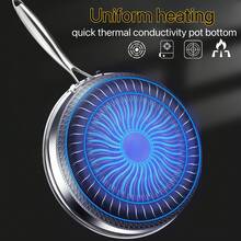 高品质不粘煎锅，不锈钢双耳带盖汤锅，适用于所有炉灶、洗碗机和烤箱，加热快速均匀，炊具 - 高品質平底鍋 - 查看 3